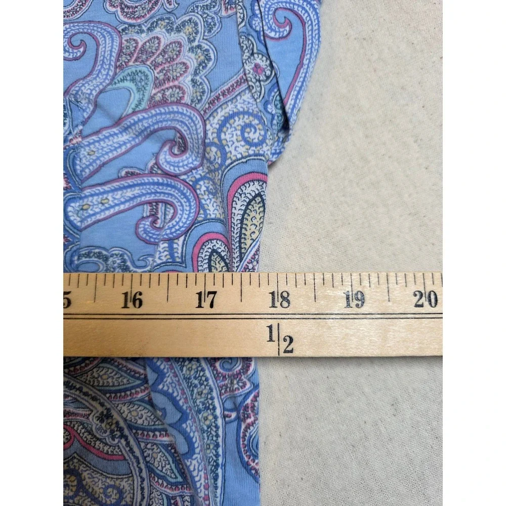 Lauren Ralph Lauren Womens XS Blue Paisley Pajama‎ Set RLR Capri Pants Shirt PJs